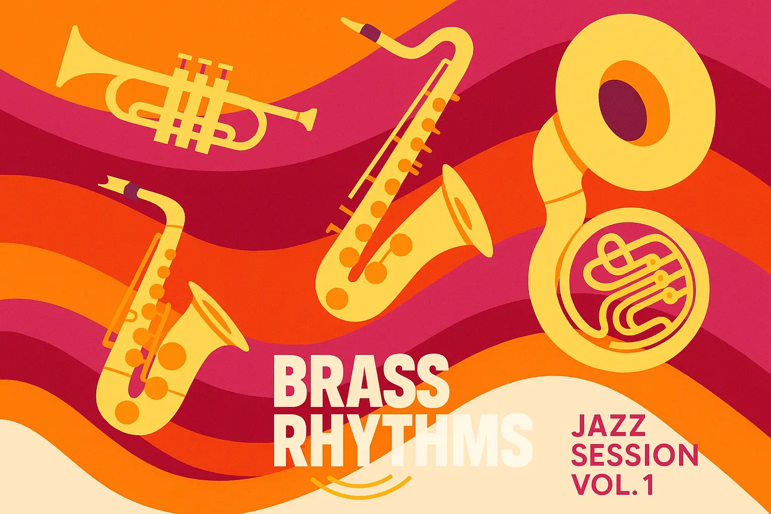 Jazz Album Covers template with retro bassist and bold layout