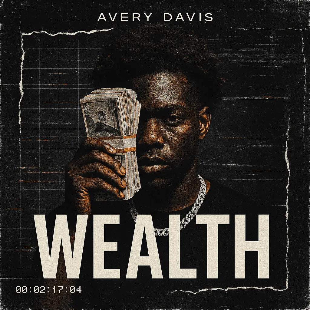 Hip-Hop Album Covers template featuring a confident artist holding cash