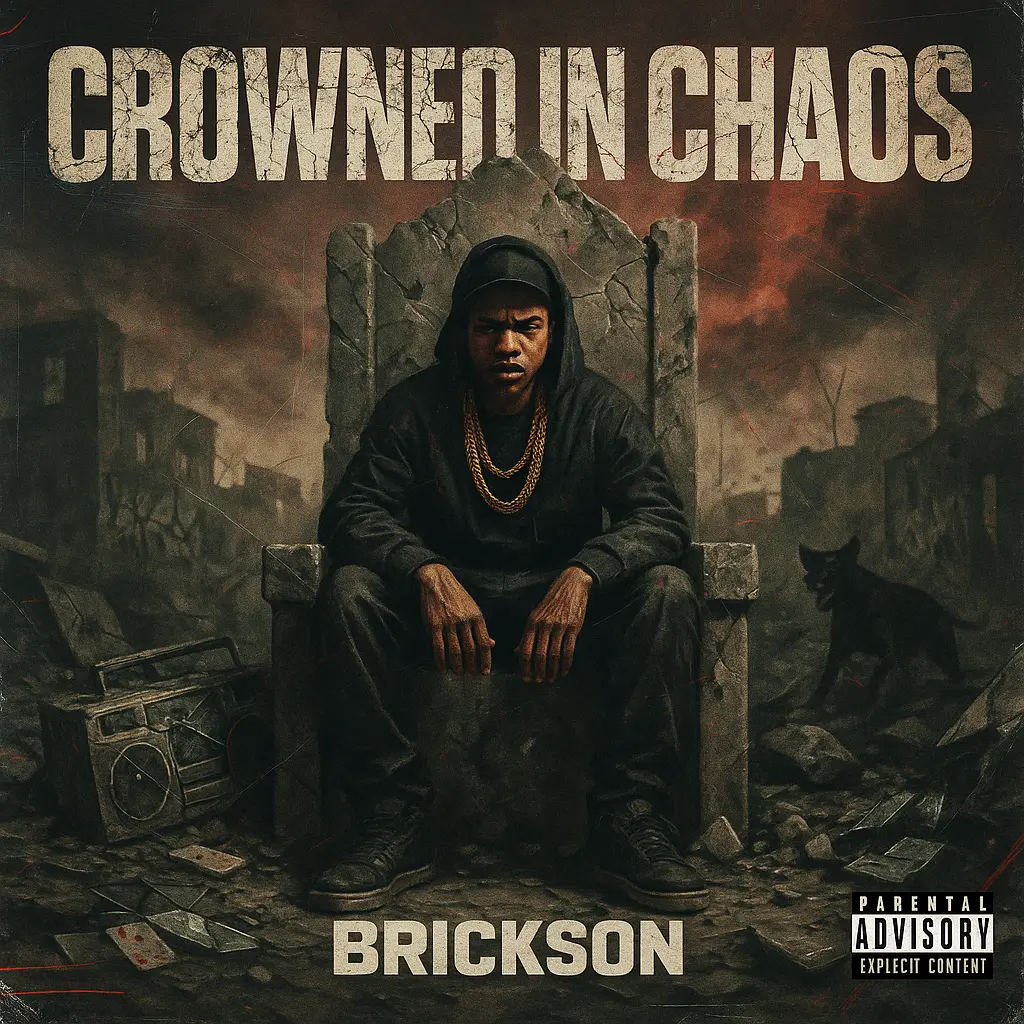 Gritty Hip-Hop Album Covers template with apocalyptic throne scene