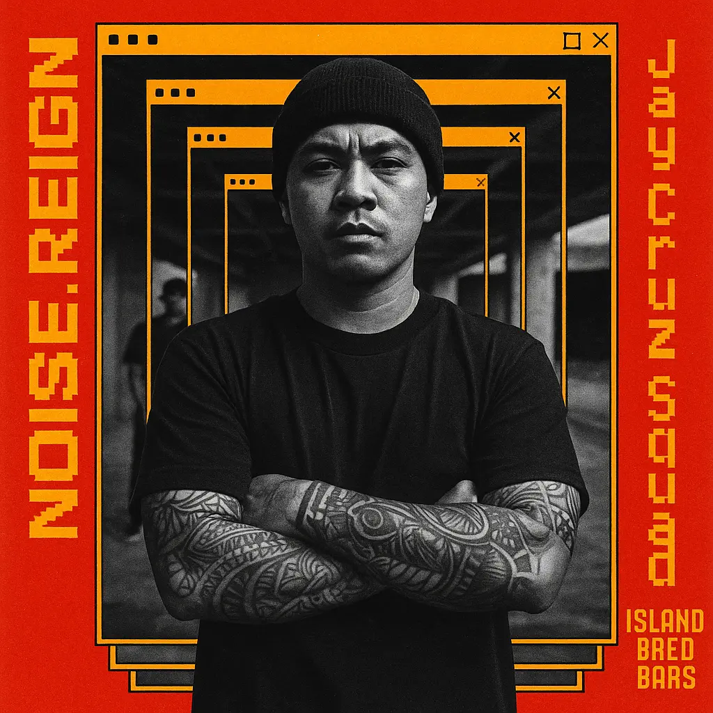 Layered grayscale Hip-Hop Album Covers template with bold retro fonts