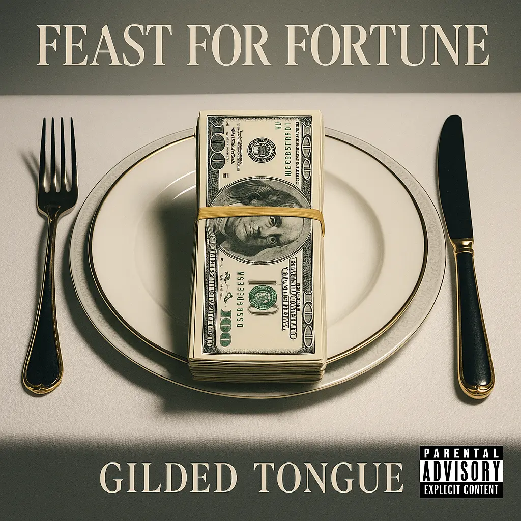 Hip-Hop Album Covers template with money stack on dinner plate