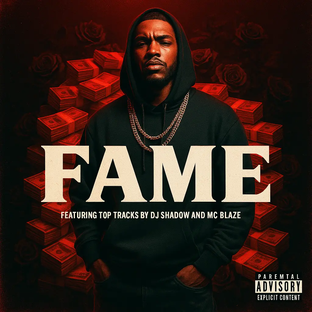 Hip-Hop Album Covers template with rapper and money background