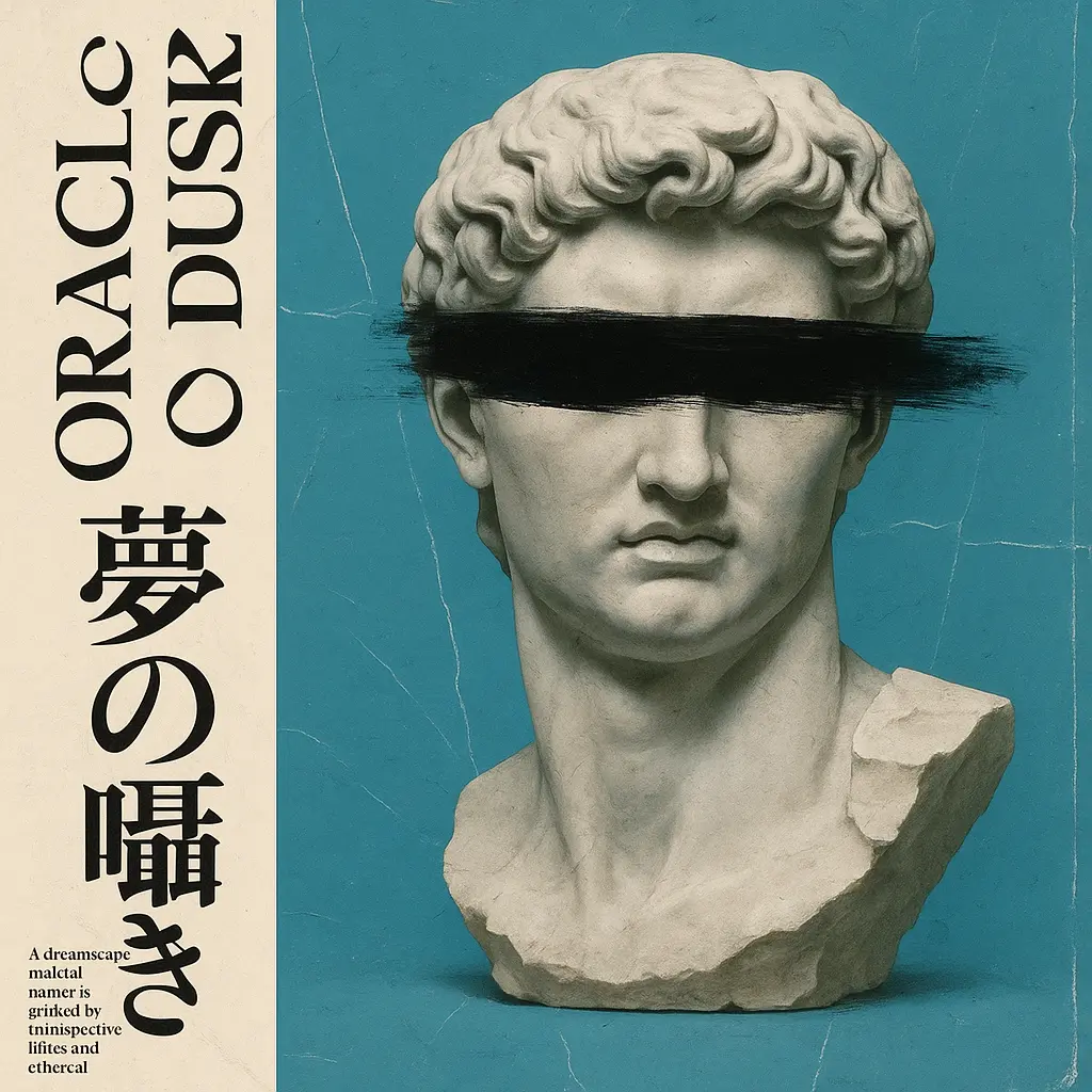 Hip-Hop Album Covers template with marble statue and surreal paint stroke