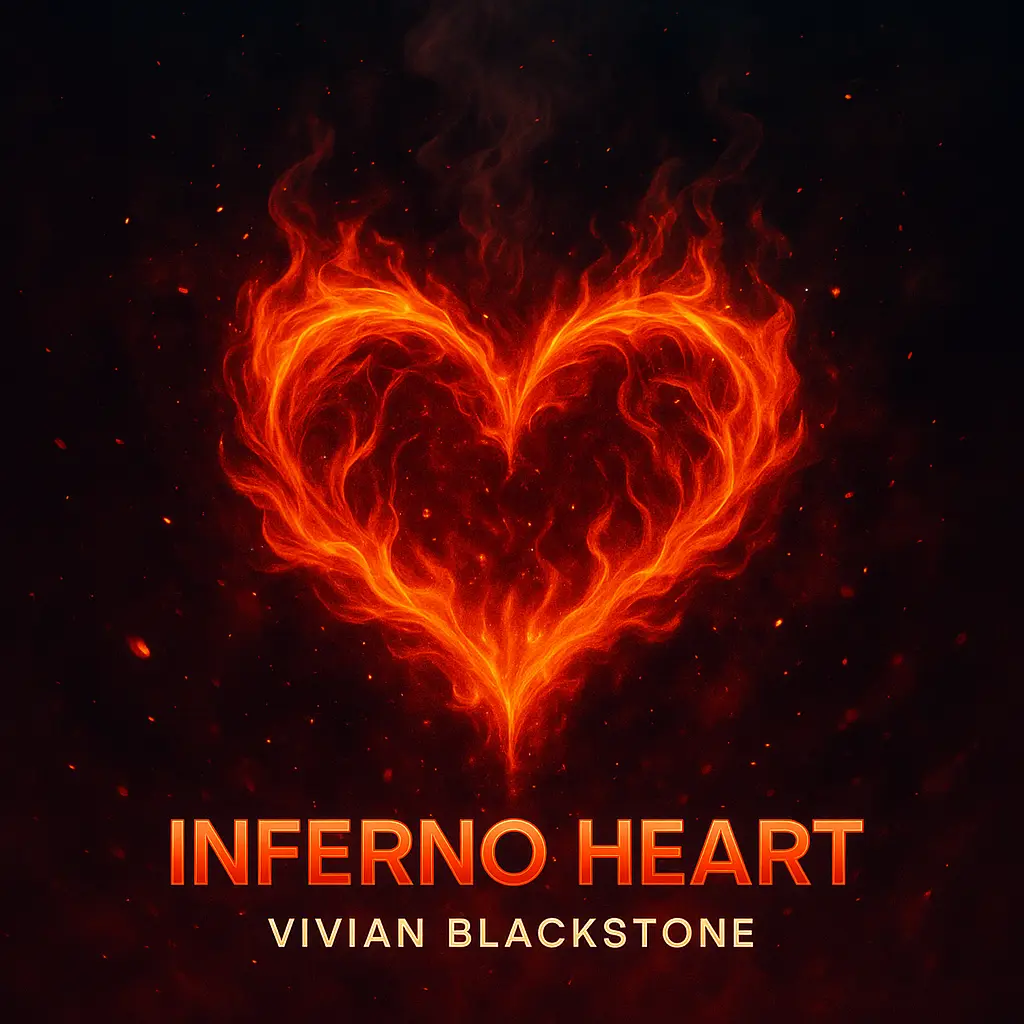 Fiery heart with smoke in a Love Album Covers template