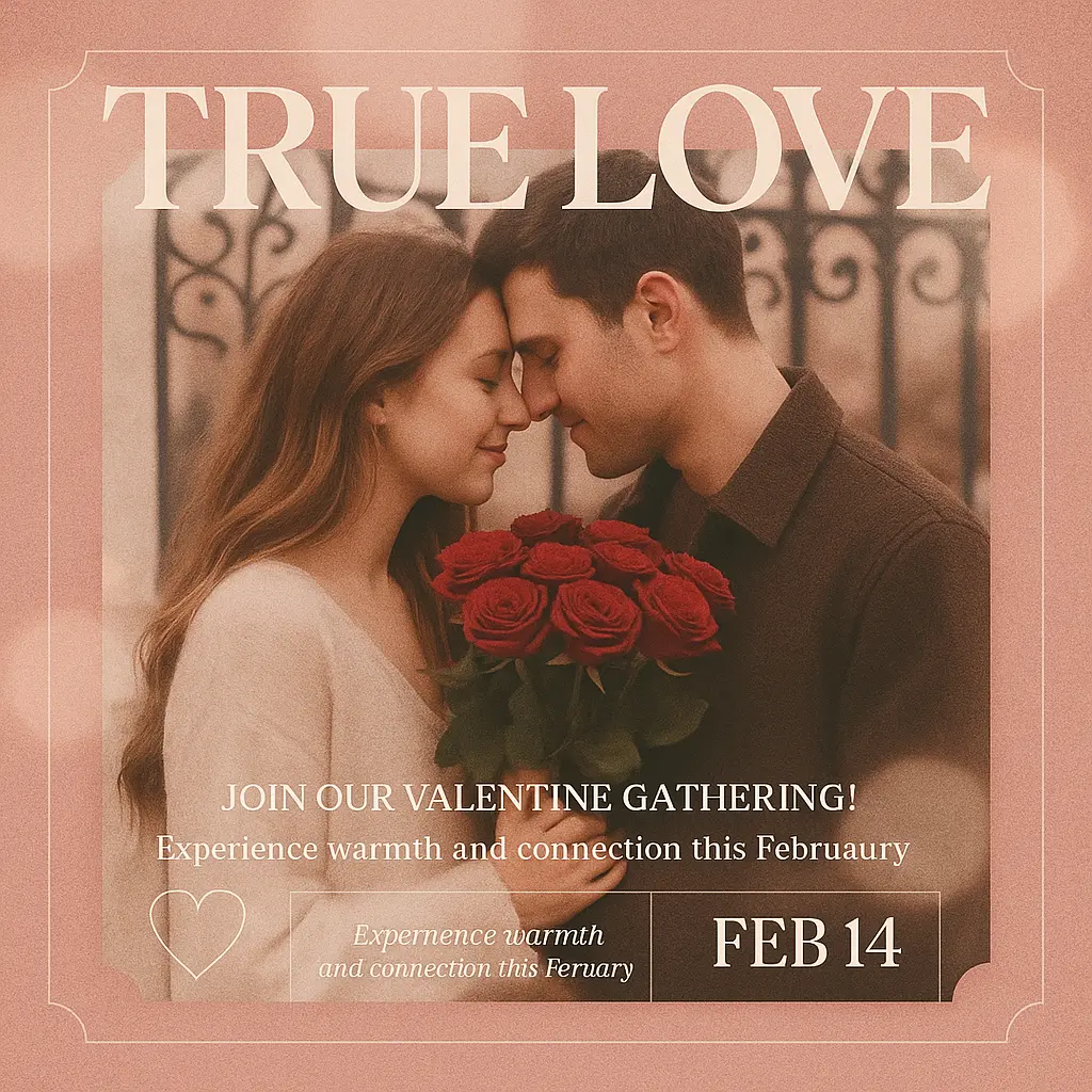 Romantic Love Album Covers template with couple and roses
