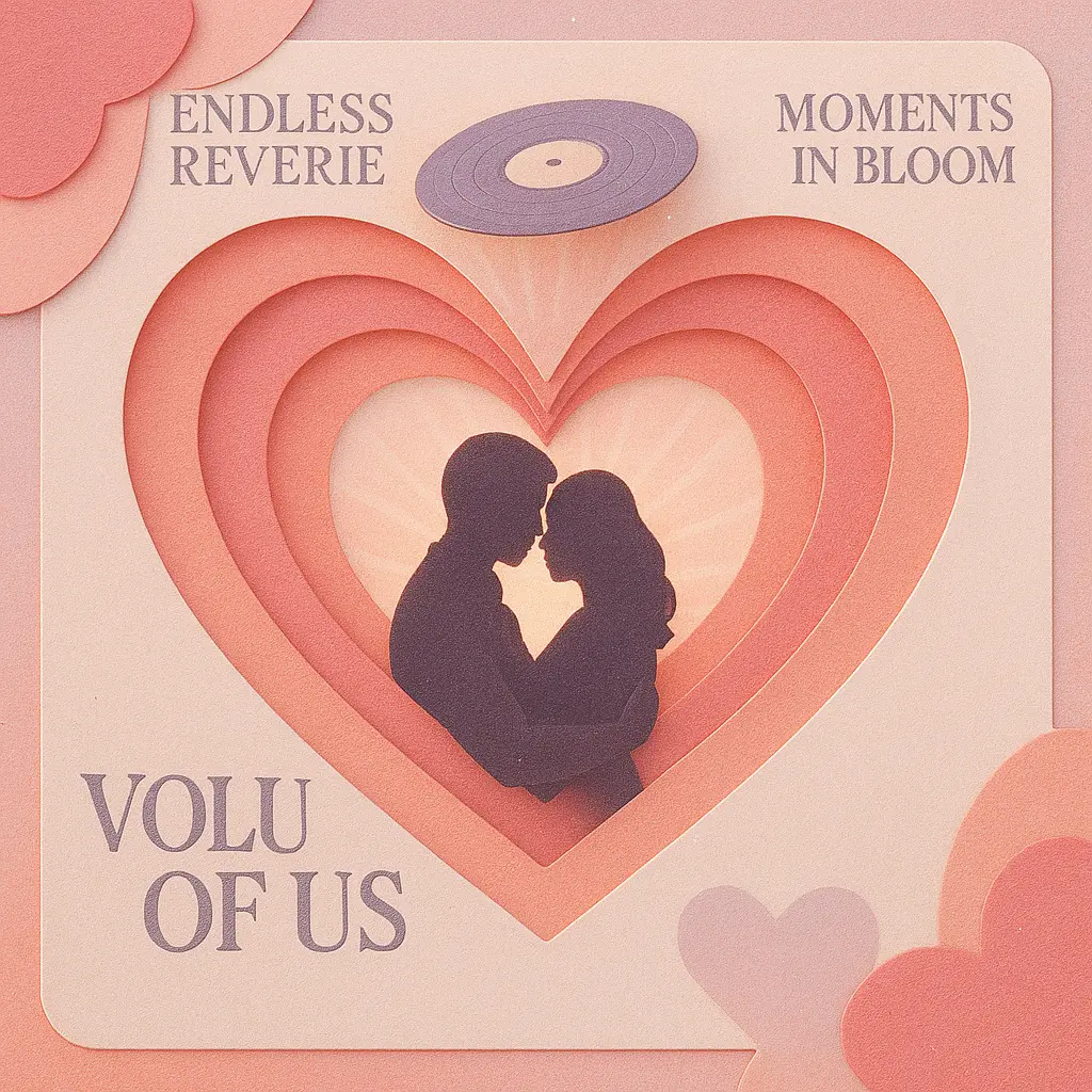 Romantic Love Album Covers template with soft paper textures