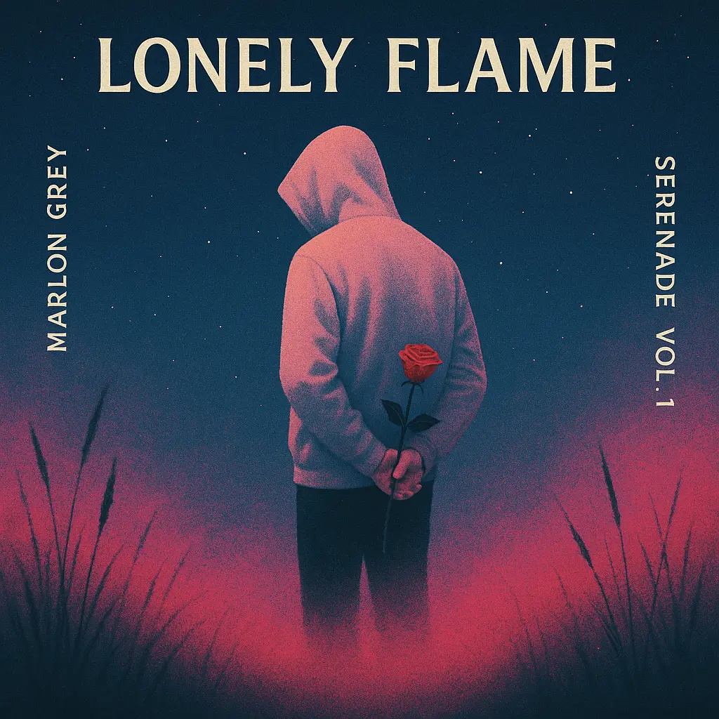 Bittersweet Love Album Covers template with rose and night sky