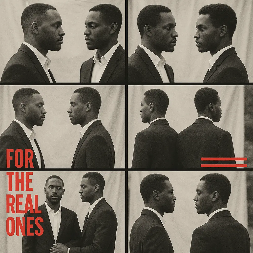 Stylish Love Album Covers template with two men in suits