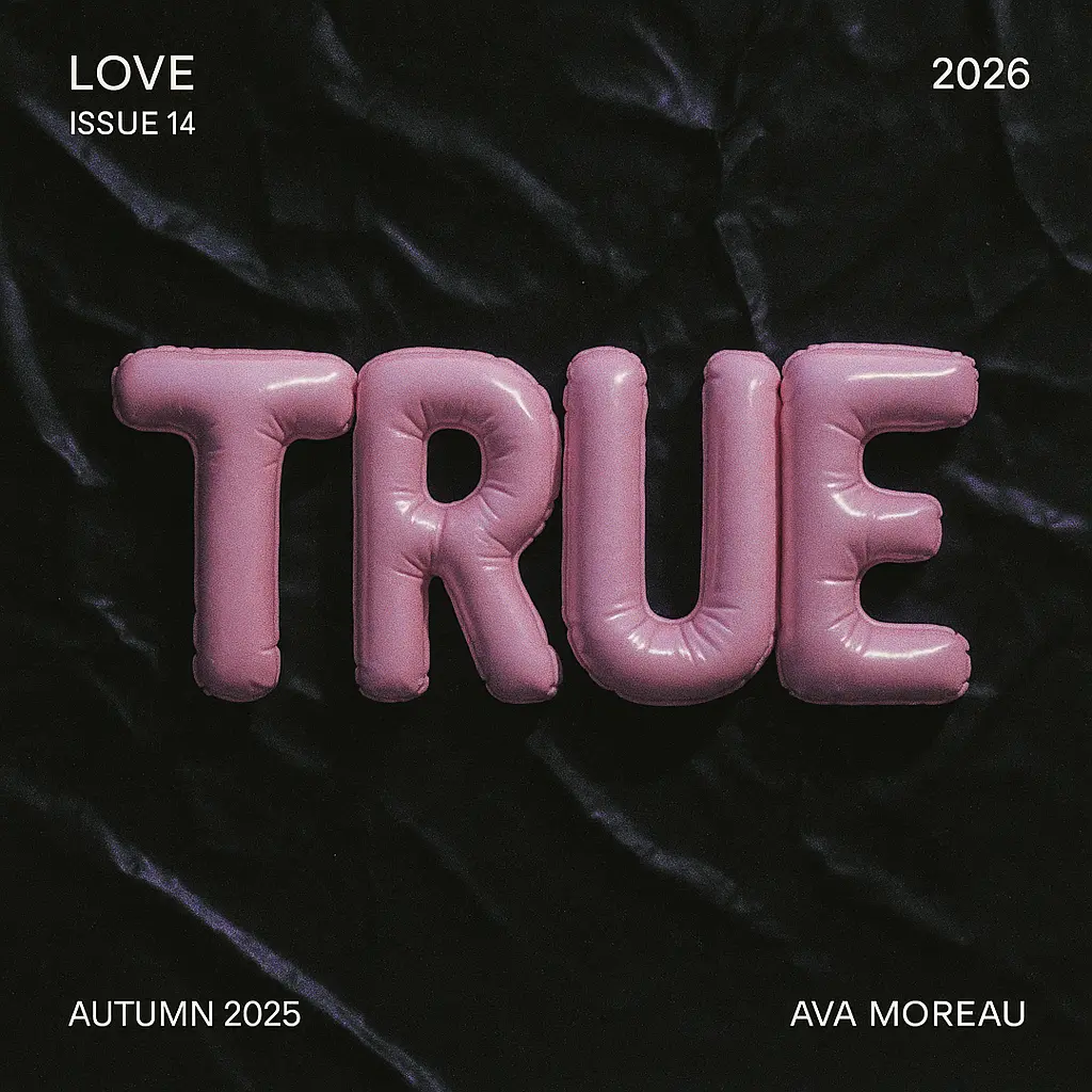 Pink balloon text on black Love Album Covers template