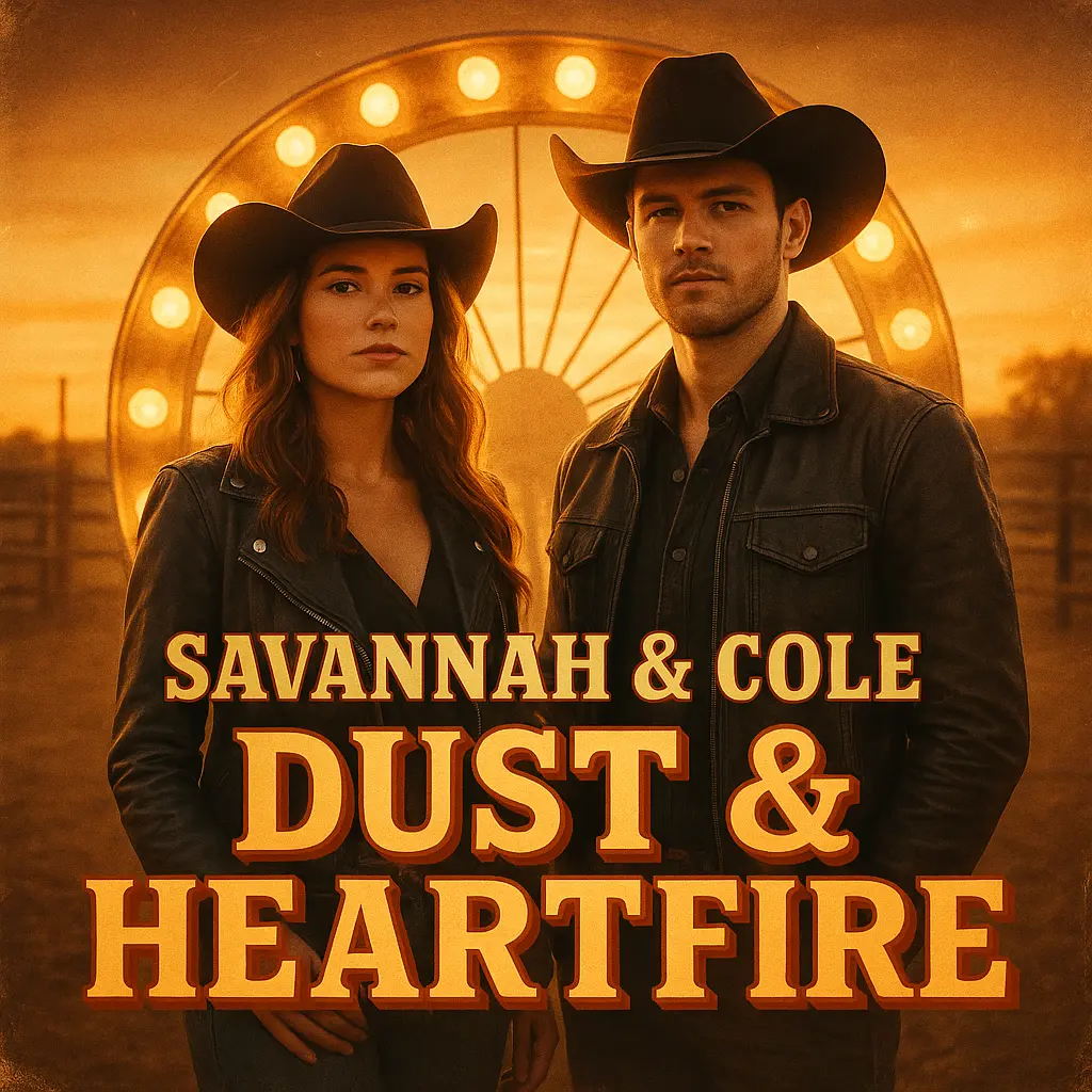 Country Album Covers template with western duo and sunset glow