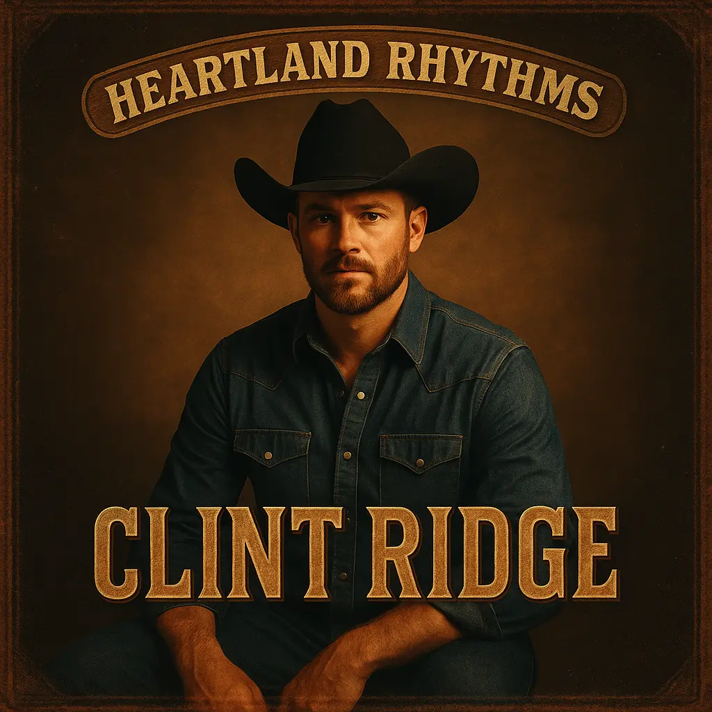 Country Album Covers template featuring cowboy singer in rustic frame