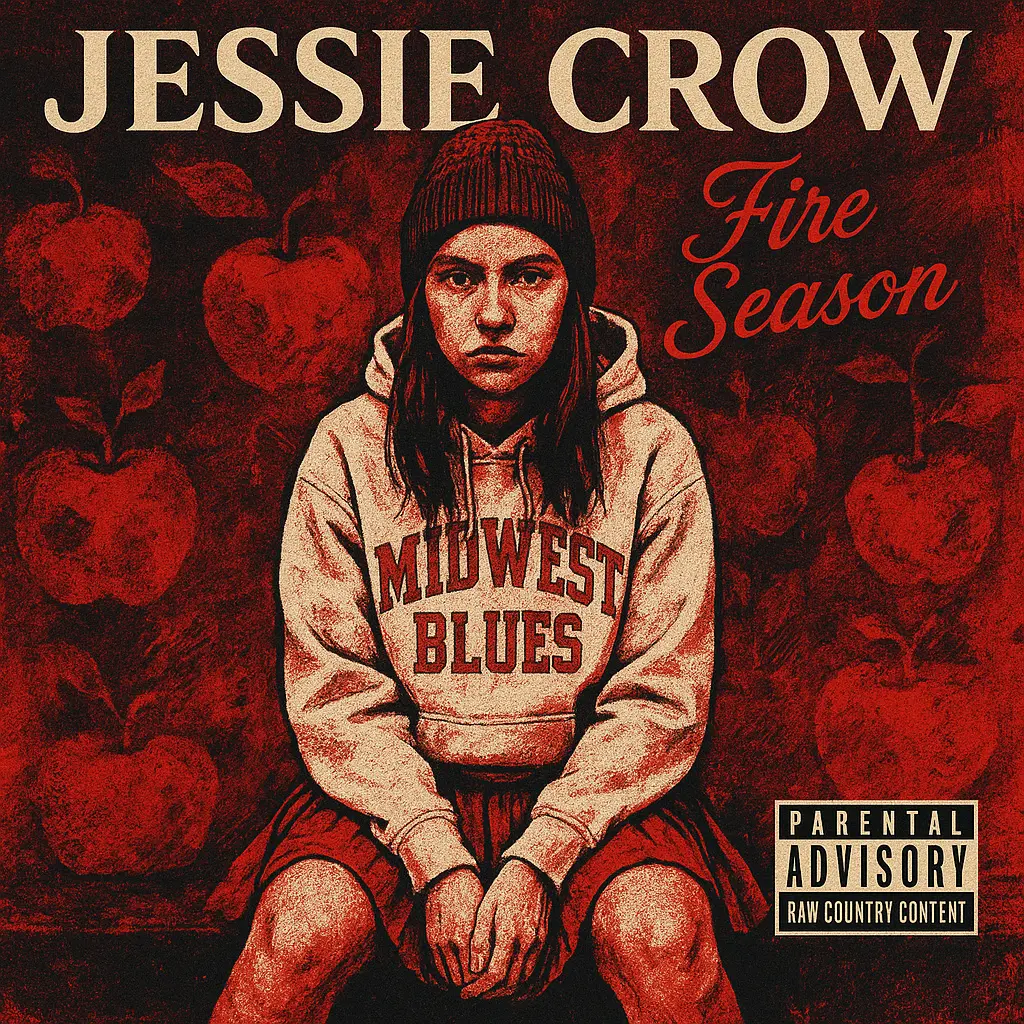 Edgy illustrated Country Album Covers template with red streetwear theme