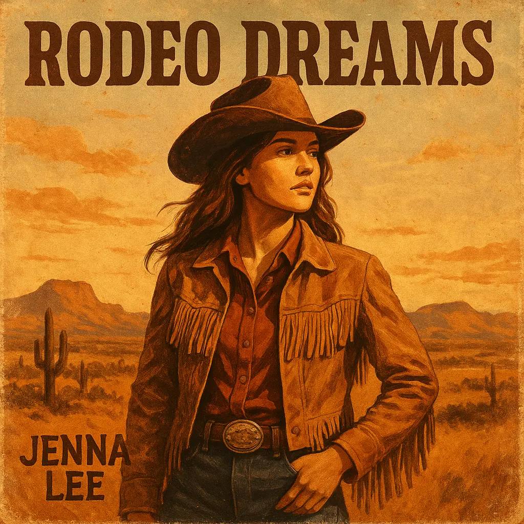 Country Album Covers template featuring a western-themed portrait with a woman in a cowboy hat.