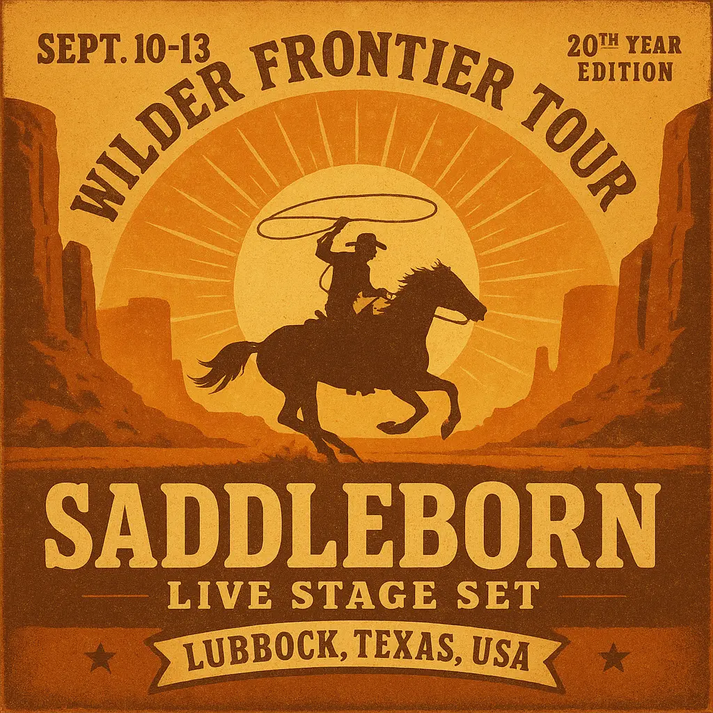 Vintage cowboy illustration used in Country Album Covers template