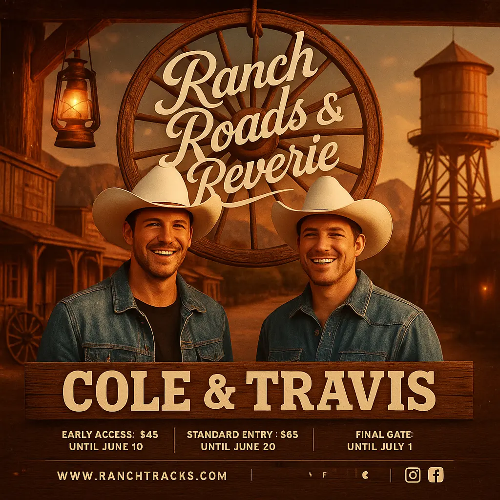 Country Album Covers template with smiling cowboys and rustic design