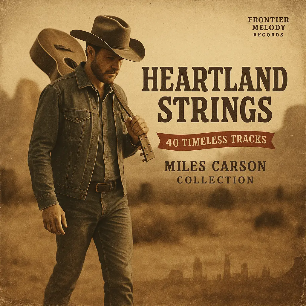 Country Album Covers template with cowboy guitarist in desert