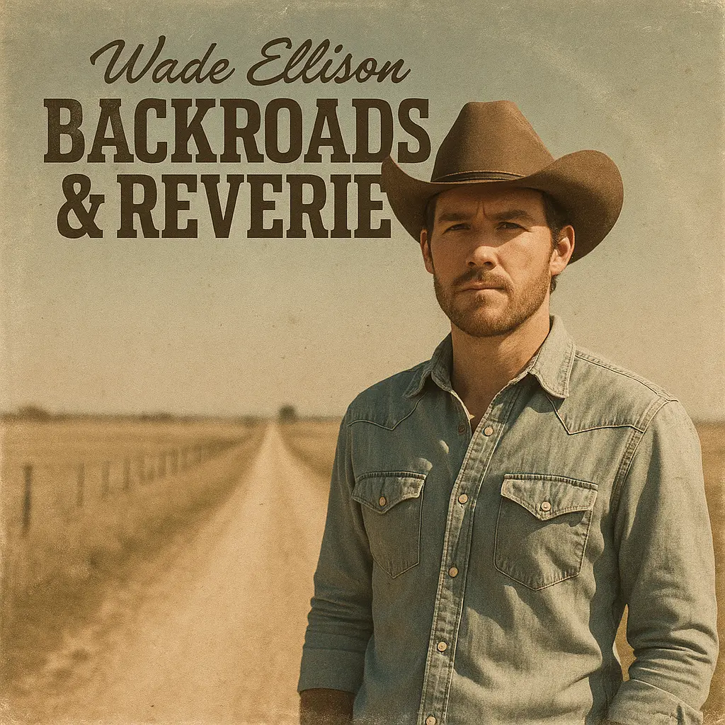 Country Album Covers template with rustic male singer in field