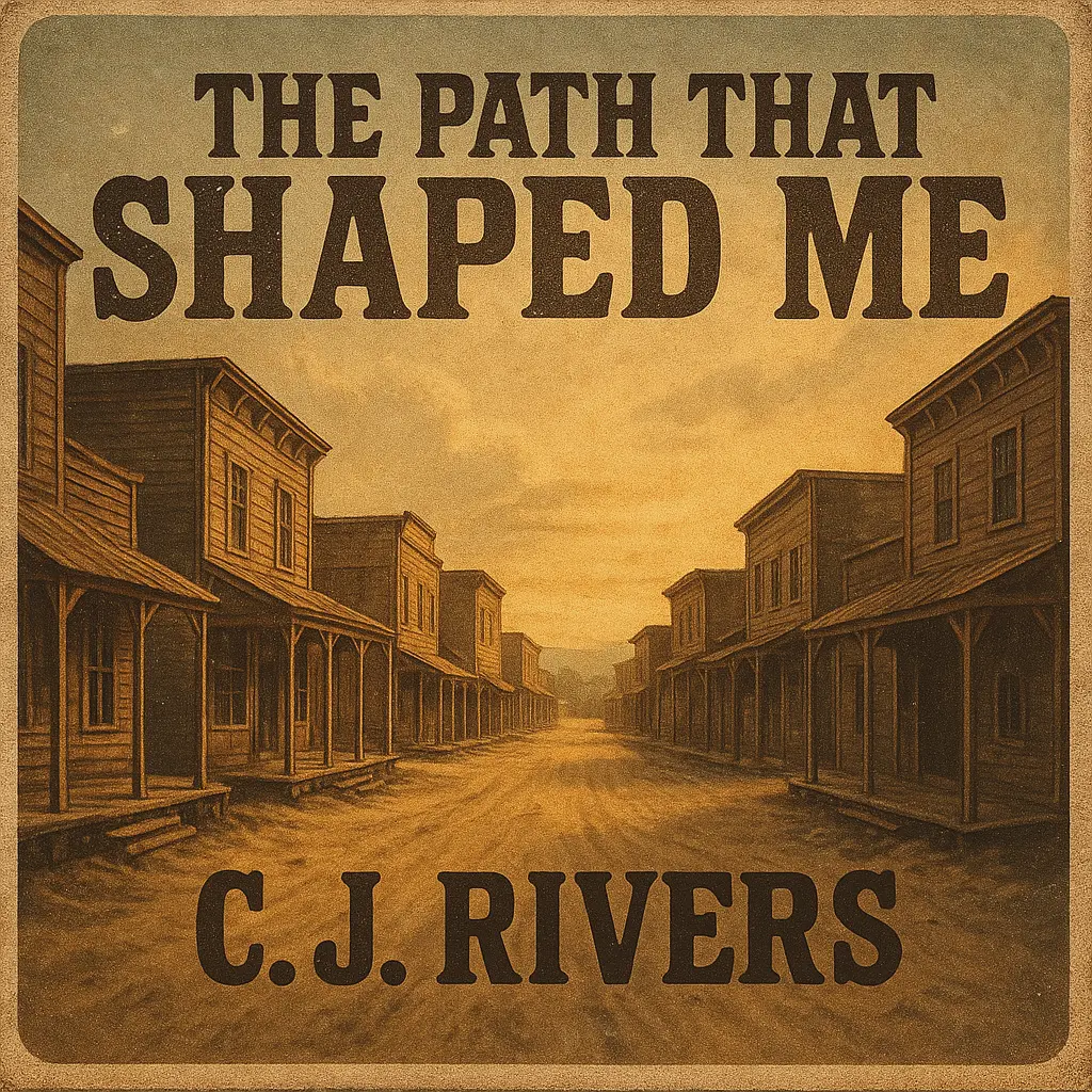 Country Album Covers template featuring Western town scene and warm lighting