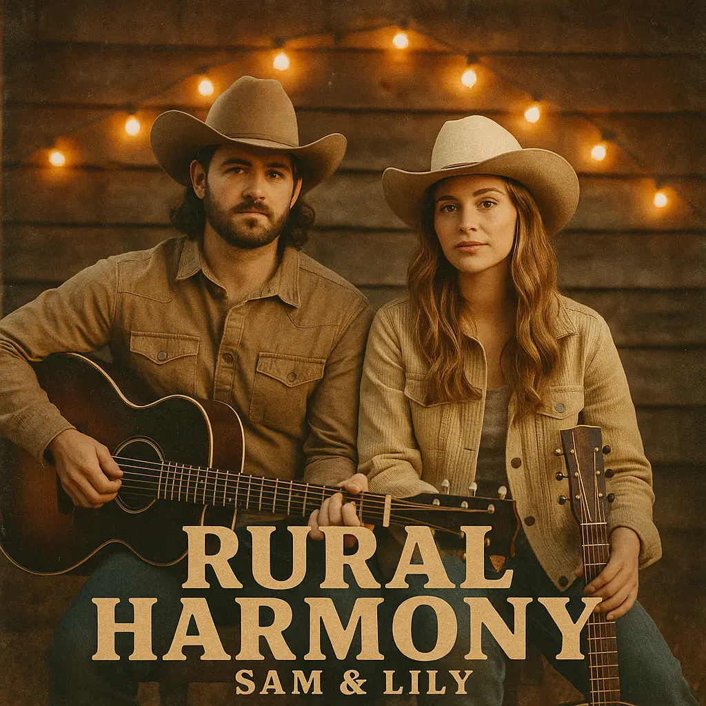 Country Album Covers template with duo and guitar.