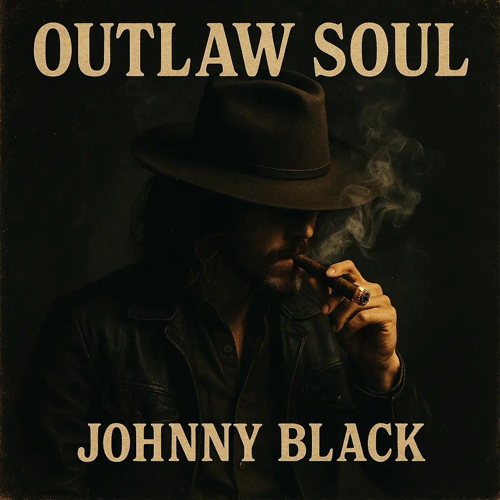 Country Album Covers template with fedora-wearing figure and cigar