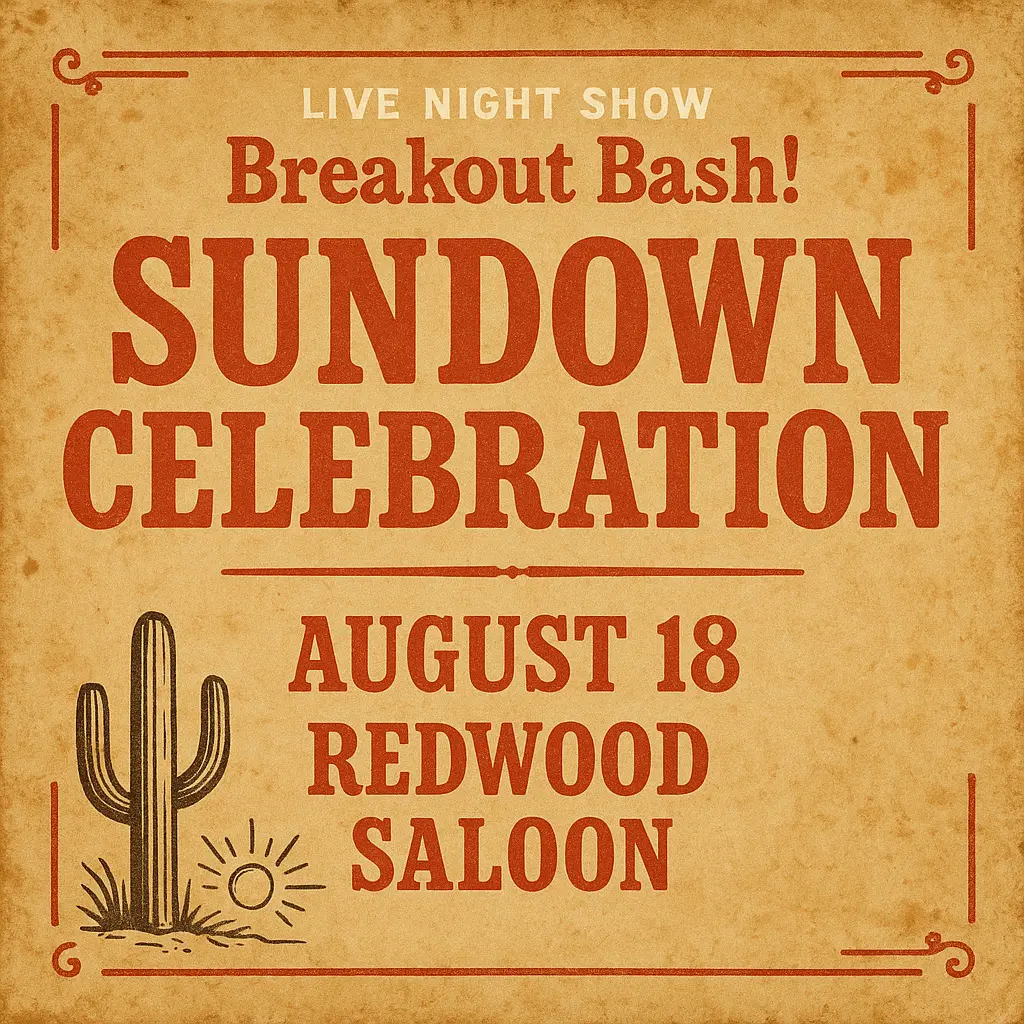 Vintage Country Album Covers template with red text and cactus sketch