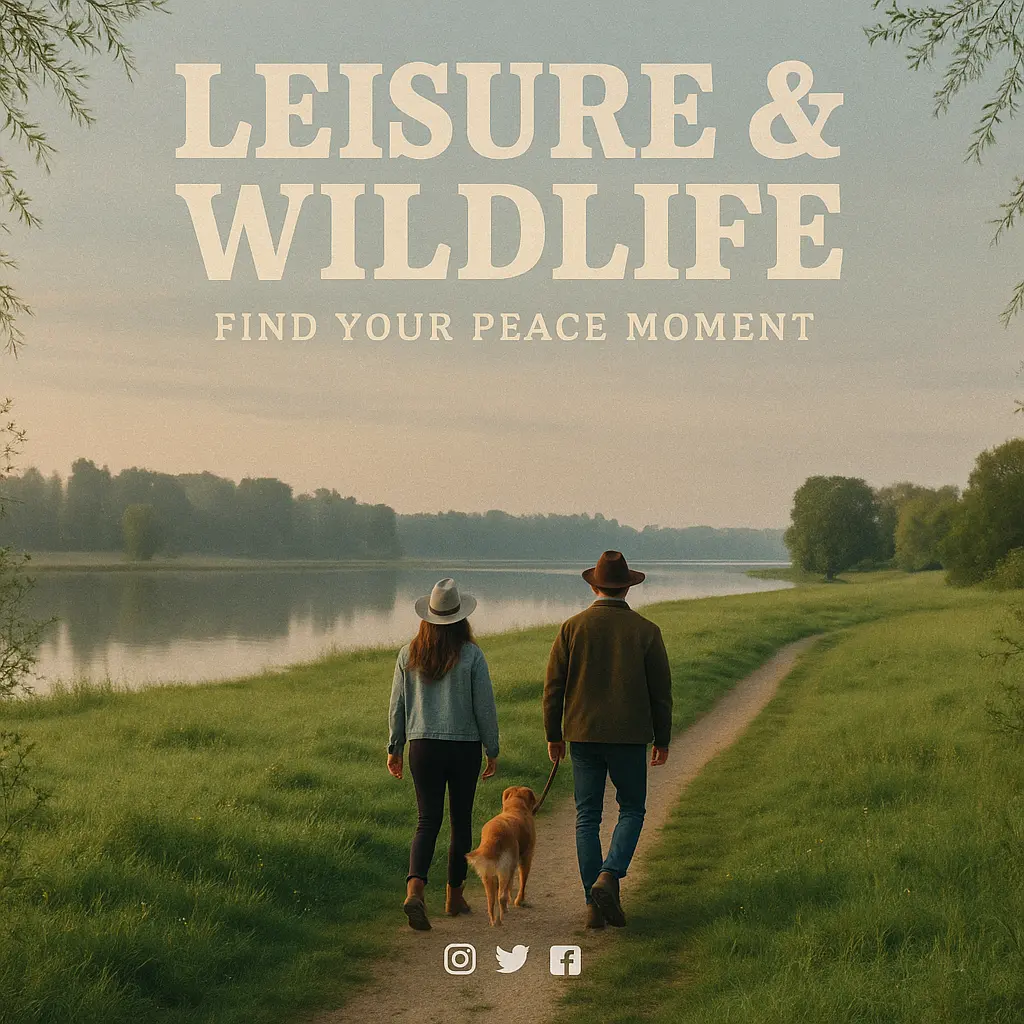Country Album Covers template featuring peaceful nature scene with title and social icons.
