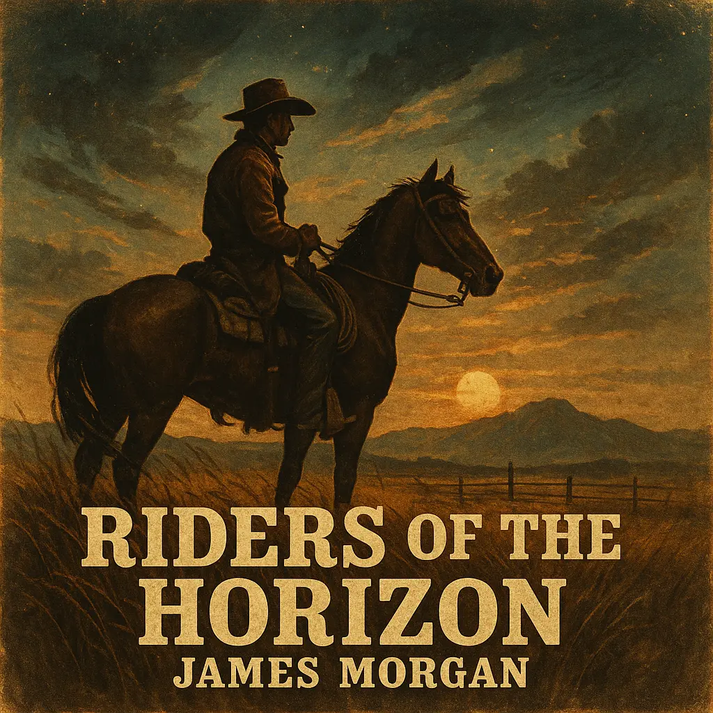 Country Album Covers template with cowboy on horseback at twilight
