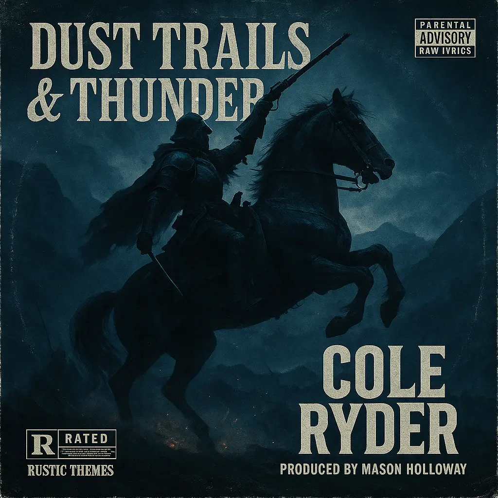 Dramatic Country Album Covers template with knight on rearing horse