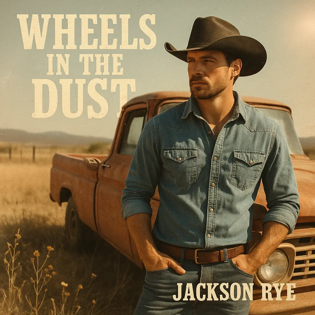 Country Album Covers template with cowboy and vintage truck