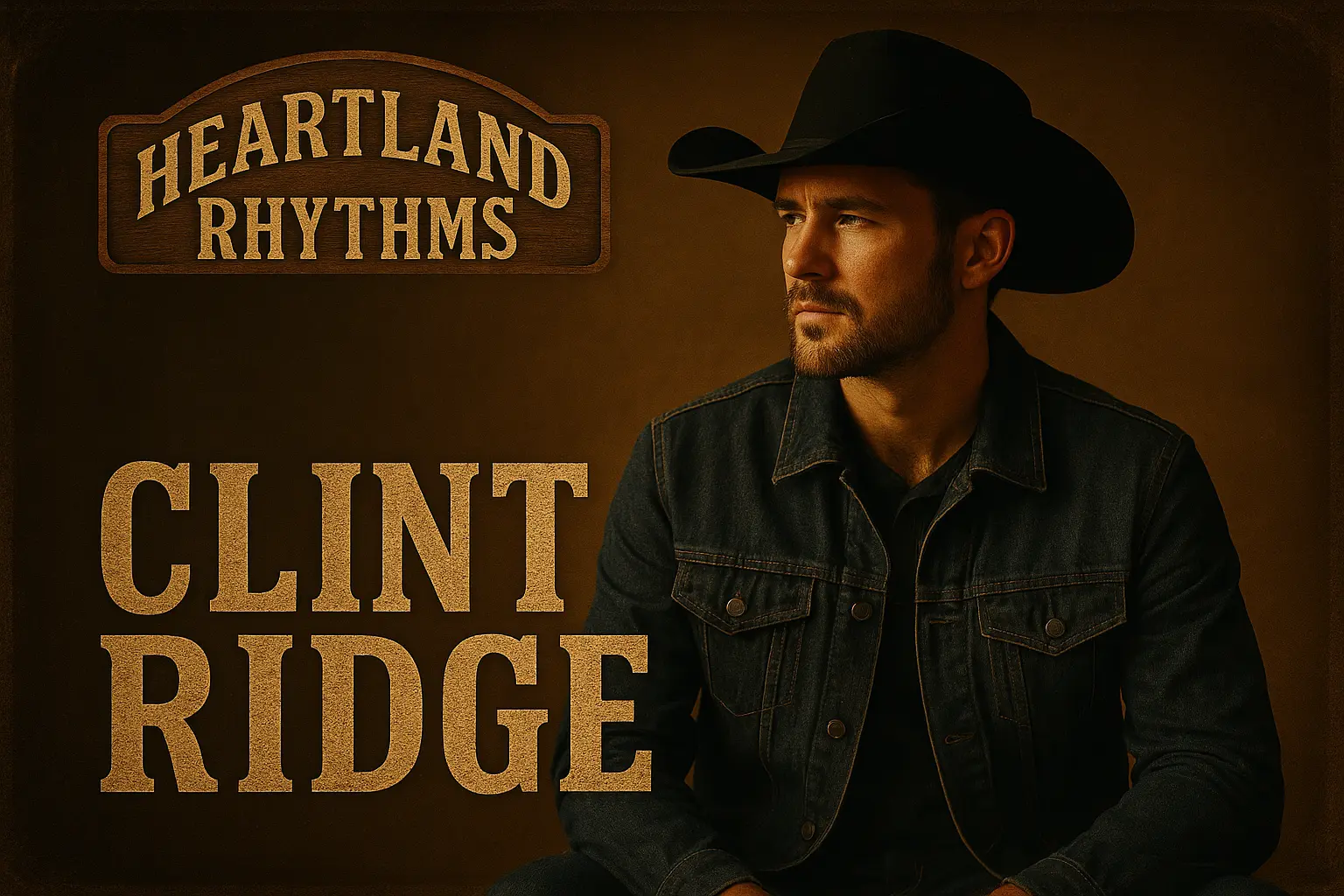 Country Album Covers template featuring a weathered railroad track in a rural landscape