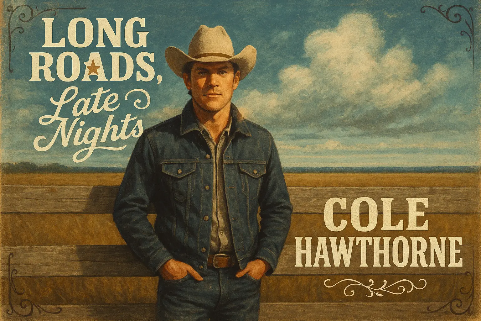 Country Album Covers template with lioness in wild terrain