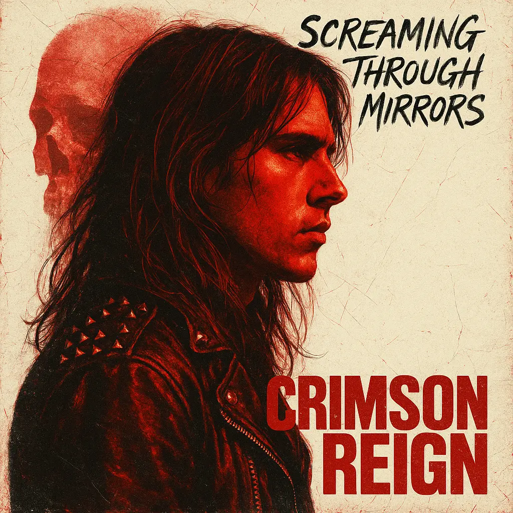 Grunge-inspired Rock Album Covers template with red-lit profile