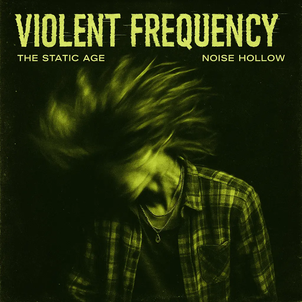 Grungy Rock Album Covers template with blurred headbanging figure