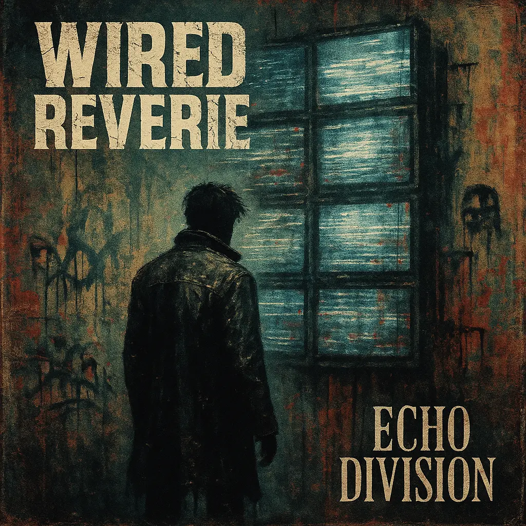 Grunge surreal Rock Album Covers template with static screens and lone figure
