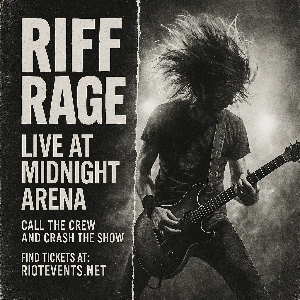 Grunge Rock Album Covers template with guitarist and bold text
