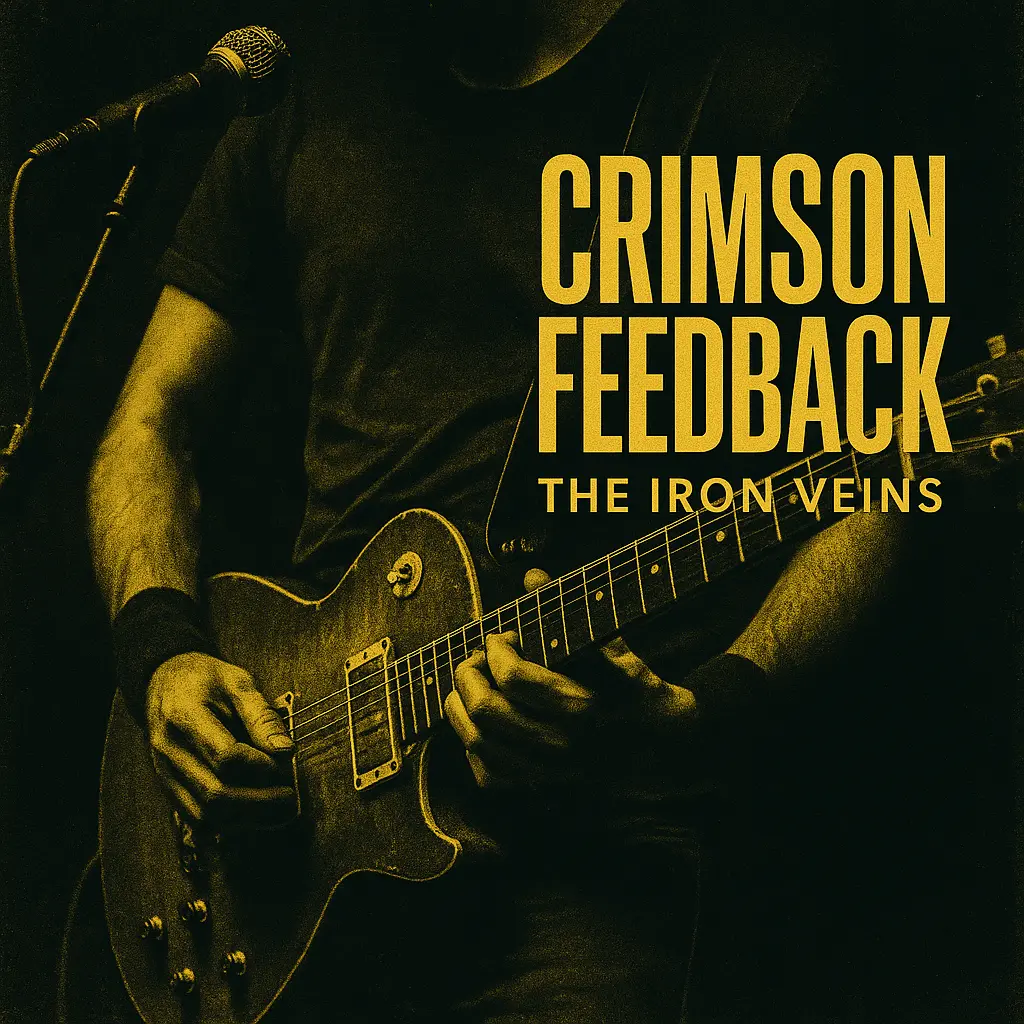 Gritty Rock Album Covers template with guitarist hands and bold yellow text