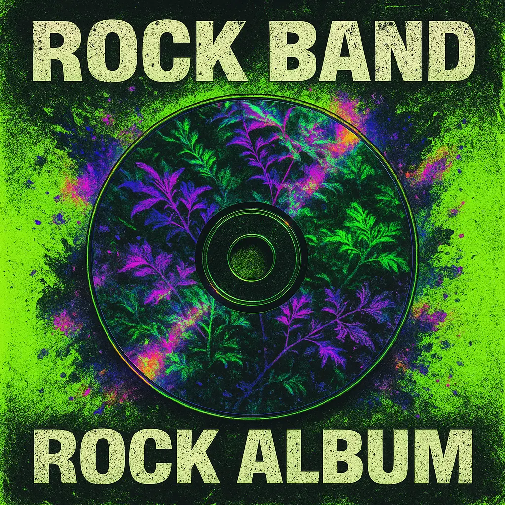 Rock Album Covers template with vibrant CD and bold typography