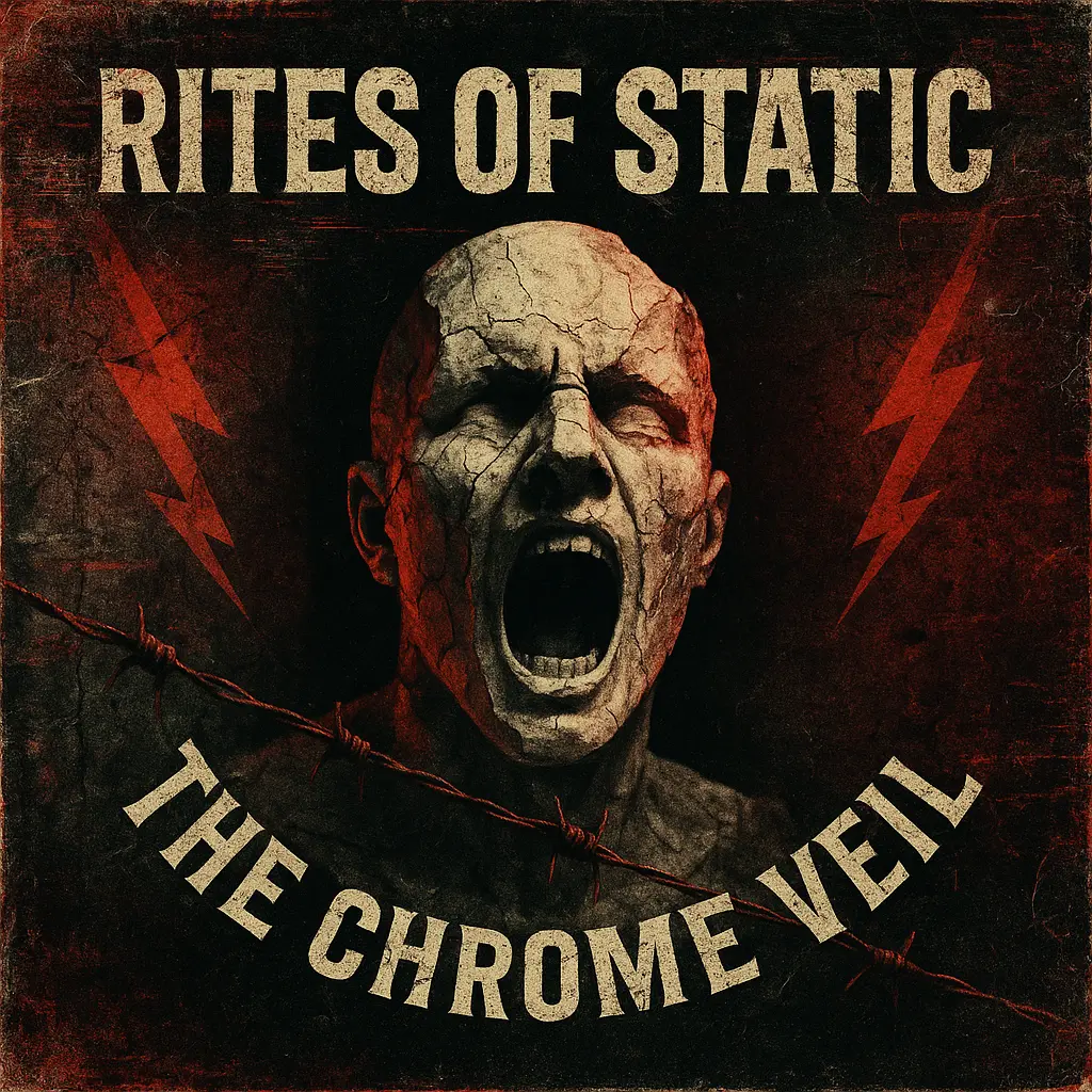 Rock Album Covers template with grunge statue and glitch effects