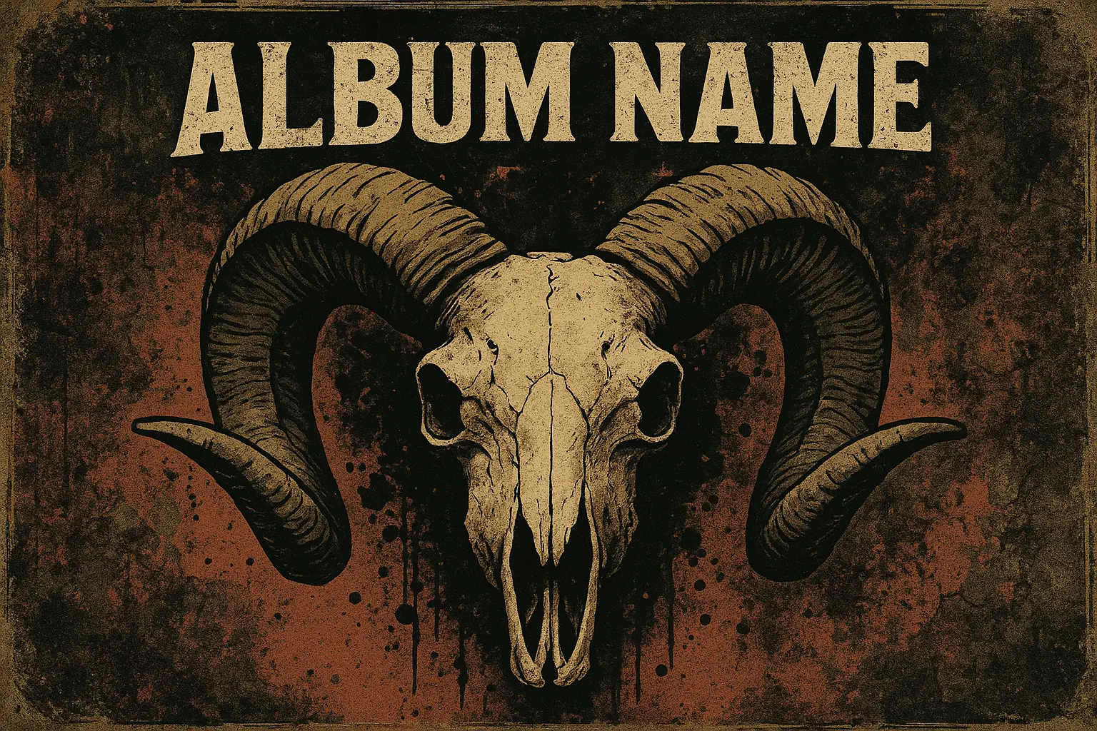 Rock Album Covers template featuring neon-lit rebellious figure on cracked street