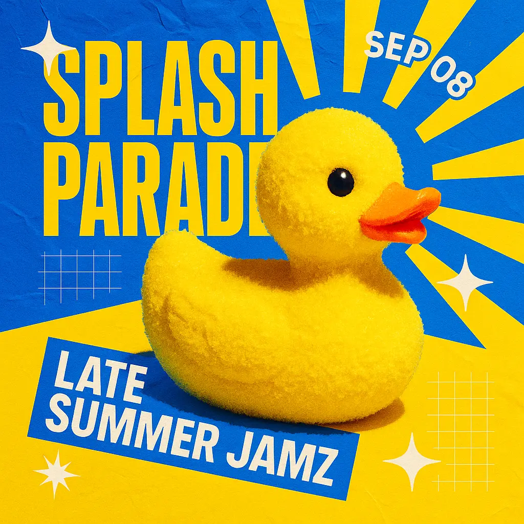 Playful rubber duck Pop Album Covers template design
