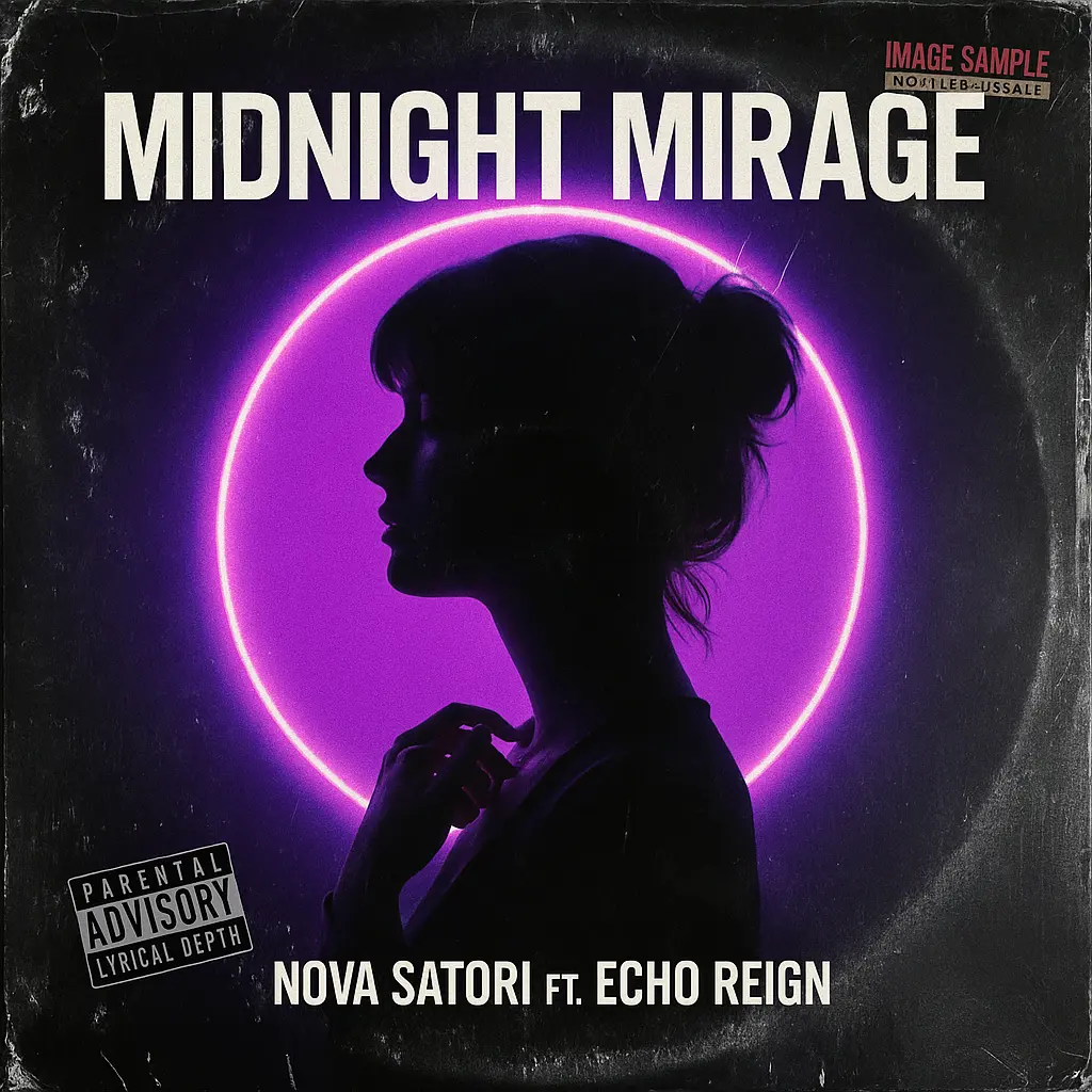 Retro-style Pop Album Covers template with neon purple lighting