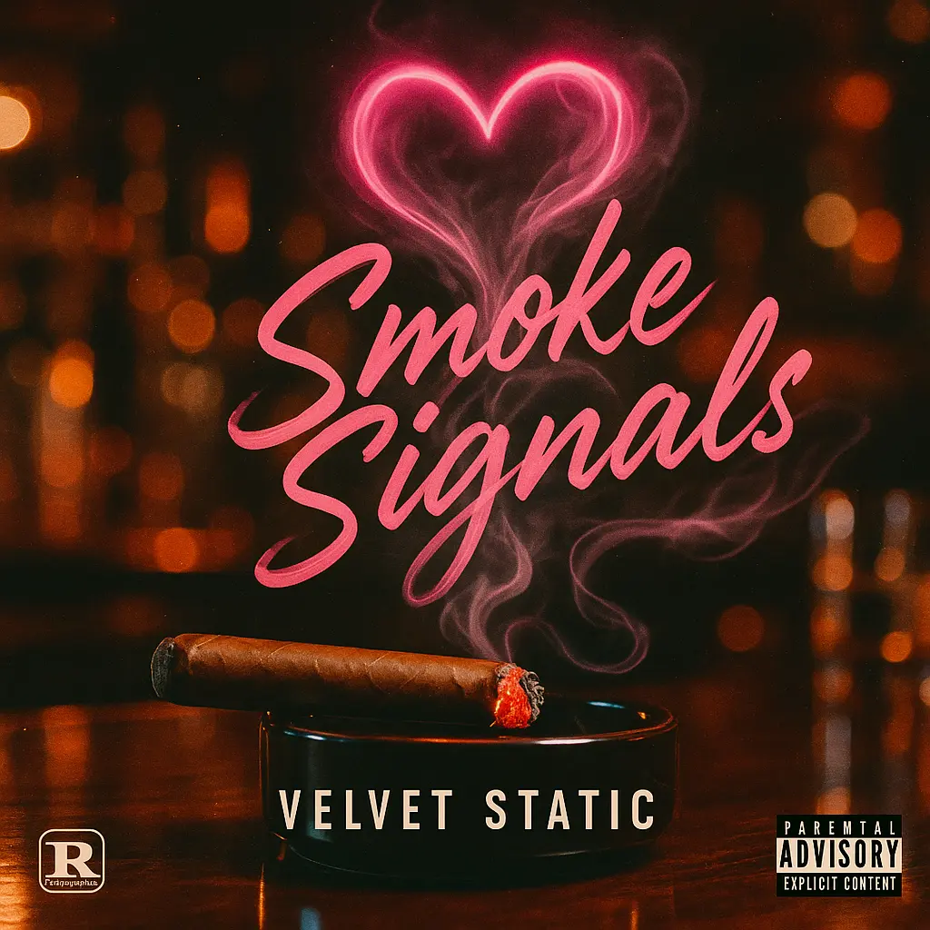 Sultry Pop Album Covers template with cigar and pink smoke heart