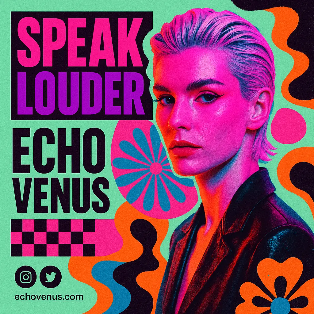 Bold Pop Album Covers template with neon collage aesthetic