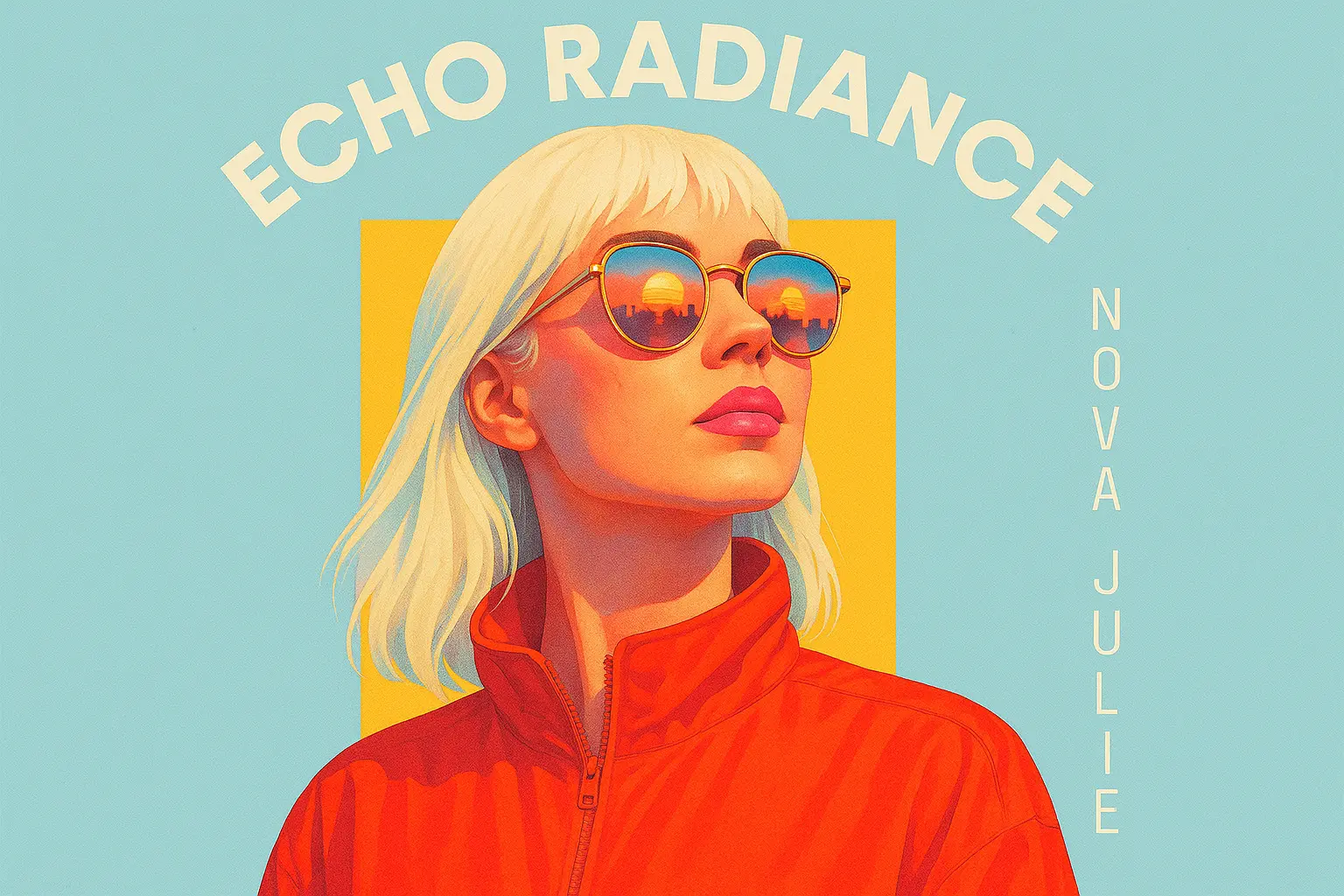 Playful banana-themed Pop Album Covers template with bold retro text