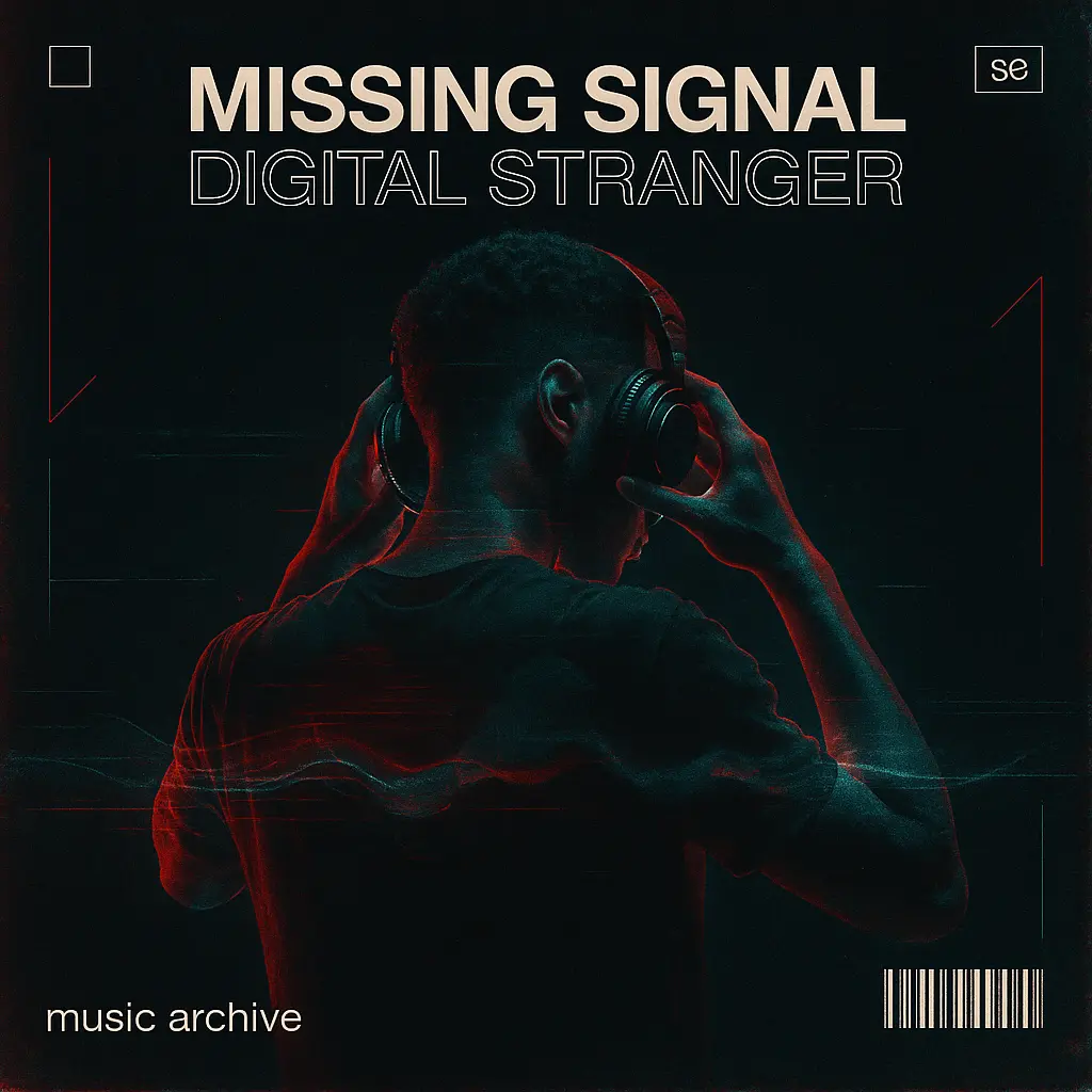 Rear-view R&B Album Covers template with glitch lighting