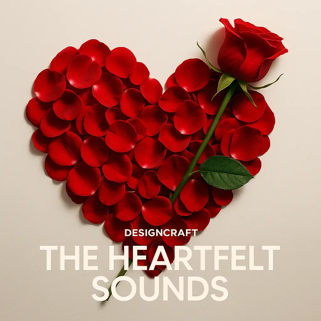 R&B Album Covers template with heart-shaped rose petal design