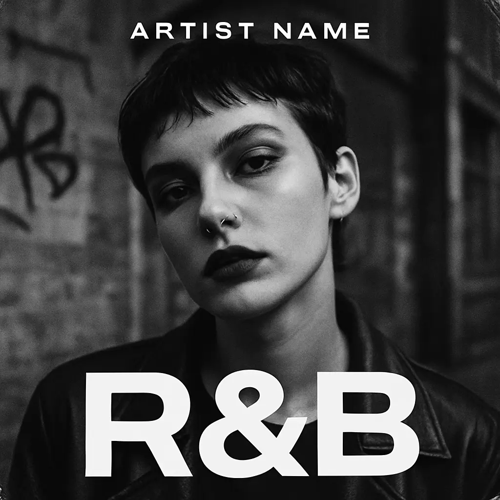 R&B Album Covers template with urban aesthetic and dramatic lighting