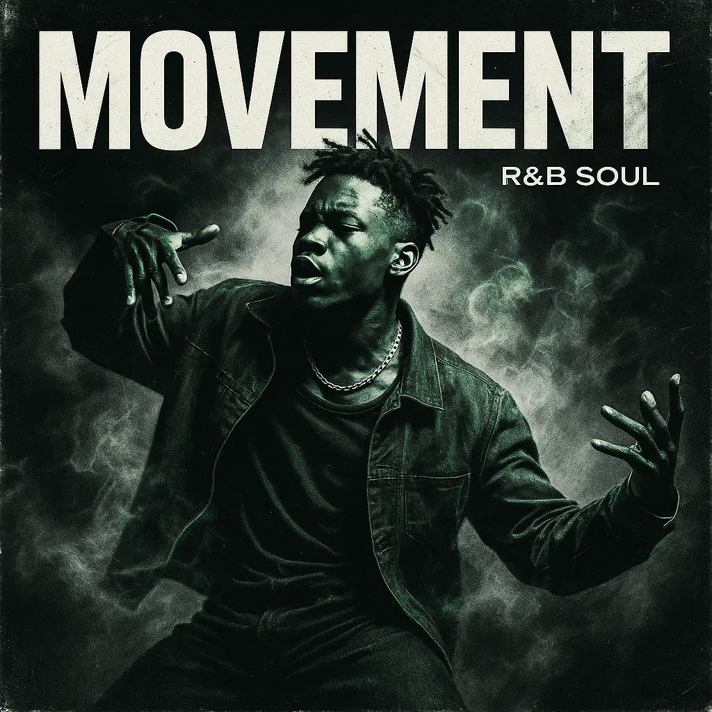 R&B Album Covers template featuring a confident male artist with a smoky background