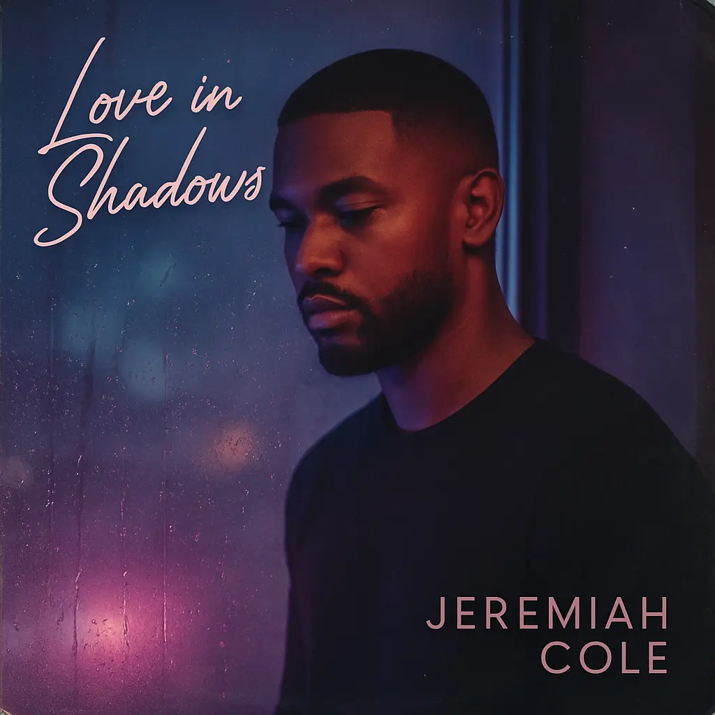 Moody R&B Album Covers template with male artist and neon glow