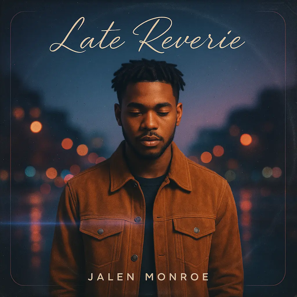 Moody R&B Album Covers template with contemplative male artist